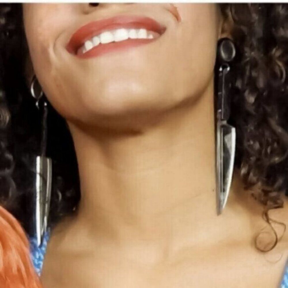 Cute and edgy acrylic knife post earrings